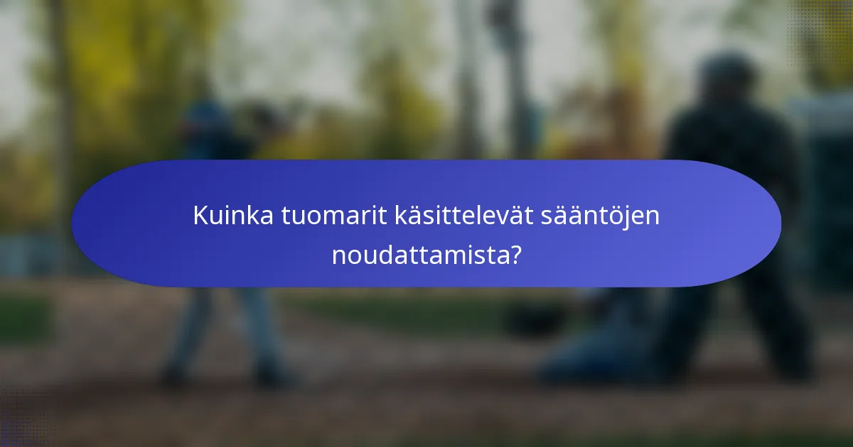 Kuinka tuomarit käsittelevät sääntöjen noudattamista?