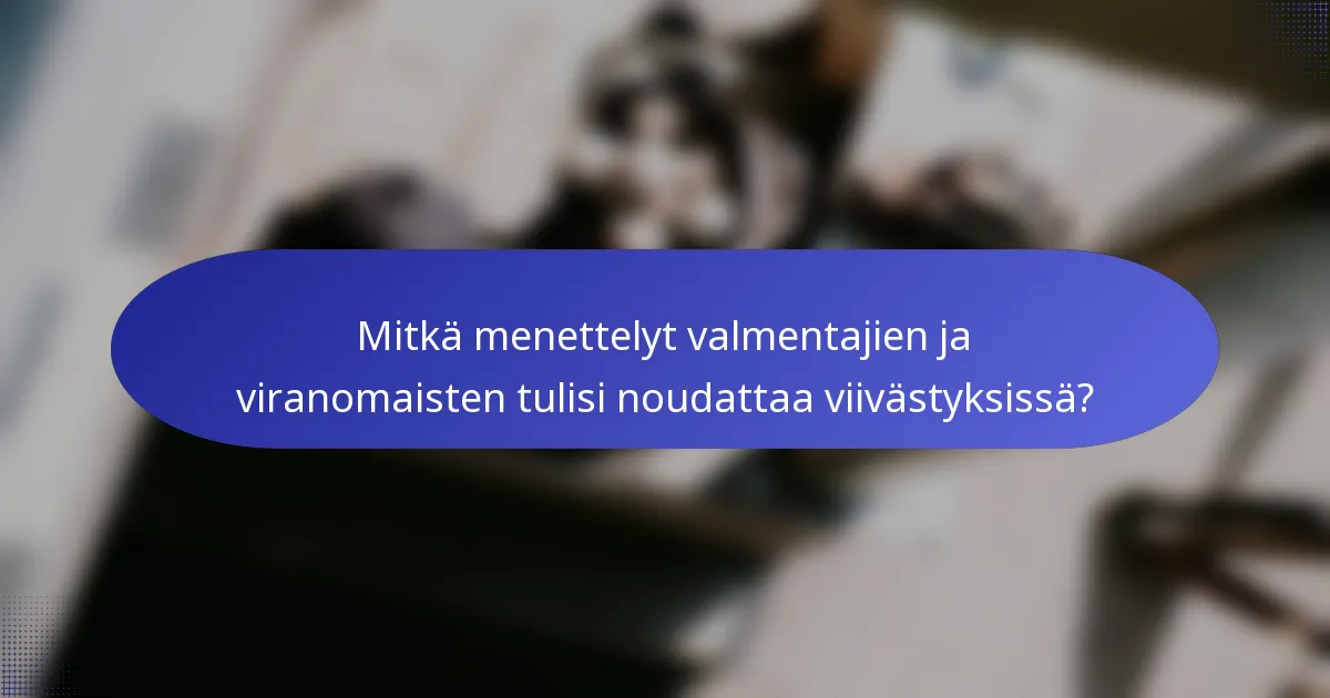 Mitkä menettelyt valmentajien ja viranomaisten tulisi noudattaa viivästyksissä?