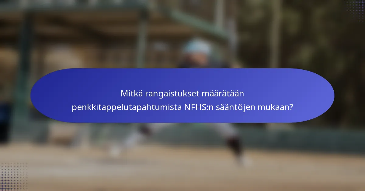 Mitkä rangaistukset määrätään penkkitappelutapahtumista NFHS:n sääntöjen mukaan?